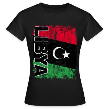 LIBYA FLAG Libyan flag Libya Libya retro - Women's T-Shirt - black - Front - AI Model Female 172 dark (172cm)