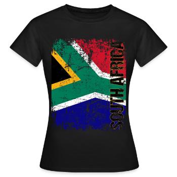 South Africa - Frauen T-Shirt - Schwarz - Vorne - AI Model Female 172 dark (172cm)