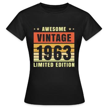 1963 - Women's T-Shirt - black - Front - AI Model Female 172 dark (172cm)