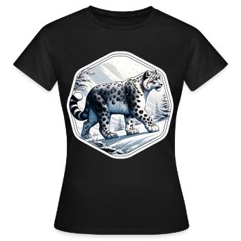 Snow Leopard Leopard White Leopard - Women's T-Shirt - black - Front - AI Model Female 172 dark (172cm)