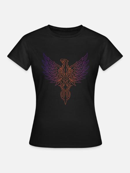 Raven Viking multicolor line art - Women's T-Shirt - black