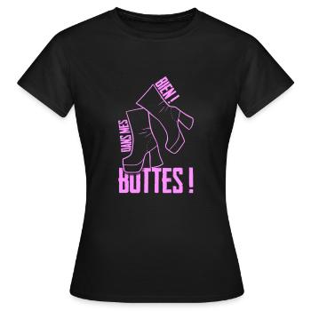Bien dans mes bottes ! - T-shirt Femme - noir - Devant - AI Model Female 172 dark (172cm)