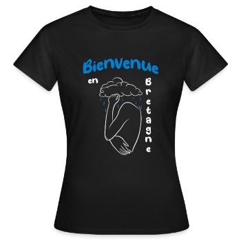 Bienvenue en Bretagne - T-shirt Femme - noir - Devant - AI Model Female 172 dark (172cm)