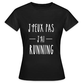 JPEUX PAS J'AI RUNNING - T-shirt Femme - noir - Devant - AI Model Female 172 dark (172cm)