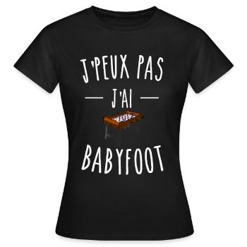 je peux pas j'ai babyfoot - T-shirt Femme - noir - Devant - AI Model Female 172 dark (172cm)