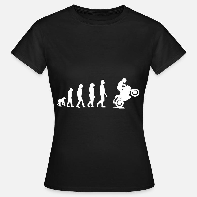 Motorrad Evolution Biker - Frauen T-Shirt - Schwarz