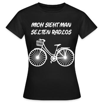 Mich sieht man selten radlos - Frauen T-Shirt - Schwarz - Vorne - AI Model Female 172 dark (172cm)