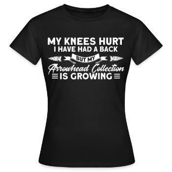 Feuerstein Pfeilspitze Jäger Artefakt Geschenk - Frauen T-Shirt - Schwarz - Vorne - AI Model Female 172 dark (172cm)