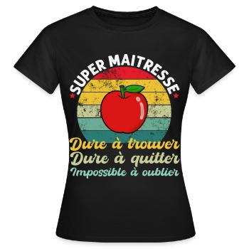 Super maitresse cadeau pour maîtresse d' école - T-shirt Femme - noir - Devant - AI Model Female 172 dark (172cm)