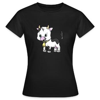 douce vache noire blanche de l’alpage - T-shirt Femme - noir - Devant - AI Model Female 172 dark (172cm)