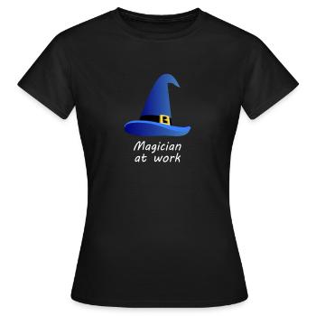 Magicien - magicien - magie - sorcellerie - magie - T-shirt Femme - noir - Devant - AI Model Female 172 dark (172cm)