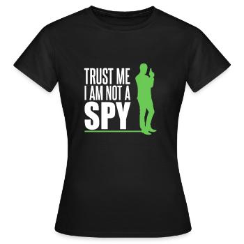 Agent secret espion - T-shirt Femme - noir - Devant - AI Model Female 172 dark (172cm)