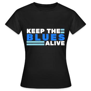 Blues - T-shirt Femme - noir - Devant - AI Model Female 172 dark (172cm)