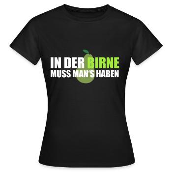 In der Birne - Frauen T-Shirt - Schwarz - Vorne - AI Model Female 172 dark (172cm)