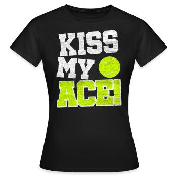 Tennis Tennisspiel Tennis-match Tennisball - Frauen T-Shirt - Schwarz - Vorne - AI Model Female 172 dark (172cm)