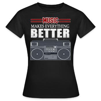 Boombox Hip Hop - Women's T-Shirt - black - Front - AI Model Female 172 dark (172cm)