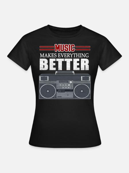 Boombox Hip Hop - Frauen T-Shirt - Schwarz