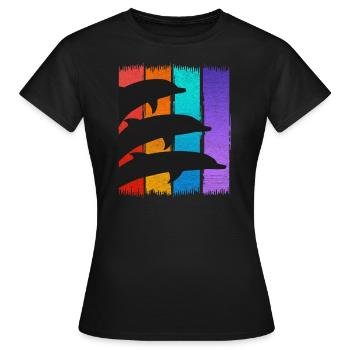 Delfin Delfine - Frauen T-Shirt - Schwarz - Vorne - AI Model Female 172 dark (172cm)