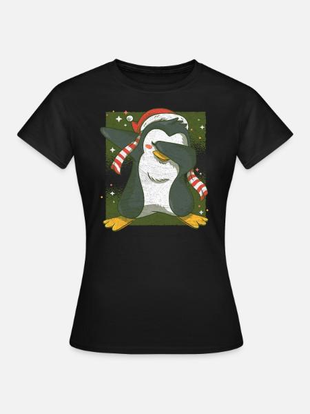 Cadeau de Noël Pingouin Noël - T-shirt Femme - noir