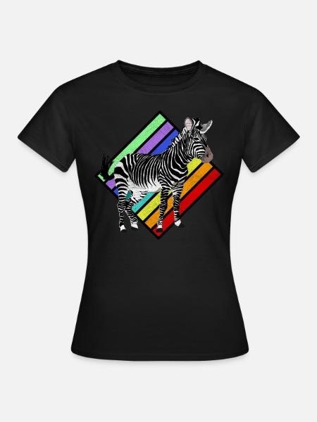 Zebrastreifen Zebra - Frauen T-Shirt - Schwarz