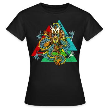 Fairy tale dragon chinese - Women's T-Shirt - black - Front - AI Model Female 172 dark (172cm)