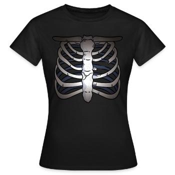 Halloween skeleton scary costume - Women's T-Shirt - black - Front - AI Model Female 172 dark (172cm)