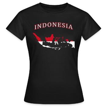 Drapeau de l'Indonésie - T-shirt Femme - noir - Devant - AI Model Female 172 dark (172cm)