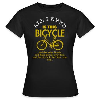 Fahrrad Fahrradfahren Fahrradtour Radsport Rad - Frauen T-Shirt - Schwarz - Vorne - AI Model Female 172 dark (172cm)