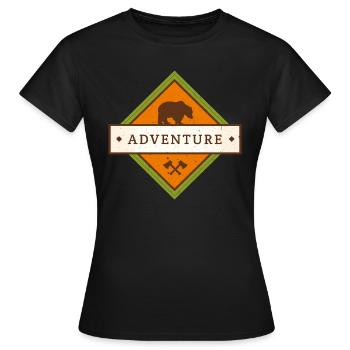 Bear Forest Mountains Randonnée Aventure Wanderlust - T-shirt Femme - noir - Devant - AI Model Female 172 dark (172cm)
