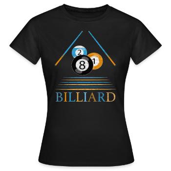Billard Billardkugel Snooker Queue Billiard 8-Ball - Frauen T-Shirt - Schwarz - Vorne - AI Model Female 172 dark (172cm)