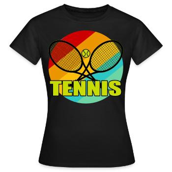 Raquette tennis de tennis tennis - T-shirt Femme - noir - Devant - AI Model Female 172 dark (172cm)