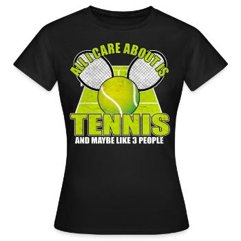 Tennisplatz Tennisball Tennisschläger - Frauen T-Shirt - Schwarz - Vorne - AI Model Female 172 dark (172cm)