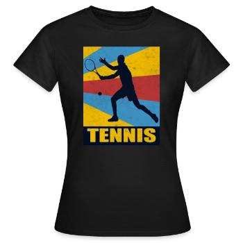 Tennis tennis tennis raquette - T-shirt Femme - noir - Devant - AI Model Female 172 dark (172cm)