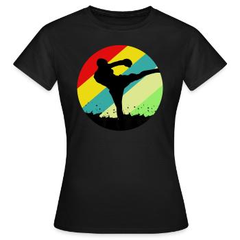 Kickboxen Kampfsport - Frauen T-Shirt - Schwarz - Vorne - AI Model Female 172 dark (172cm)
