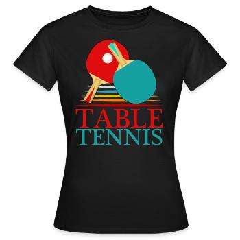 Tennis de table raquette de tennis de table ping pong ping pong - T-shirt Femme - noir - Devant - AI Model Female 172 dark (172cm)