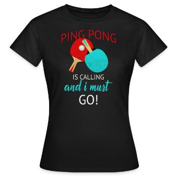 Pingpong Tischtennisball Tischtennisschläger - Frauen T-Shirt - Schwarz - Vorne - AI Model Female 172 dark (172cm)