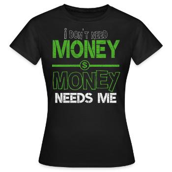 Geld - Frauen T-Shirt - Schwarz - Vorne - AI Model Female 172 dark (172cm)