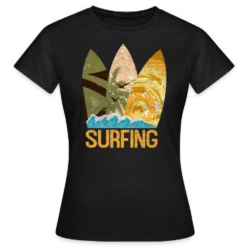planche de surf - T-shirt Femme - noir - Devant - AI Model Female 172 dark (172cm)