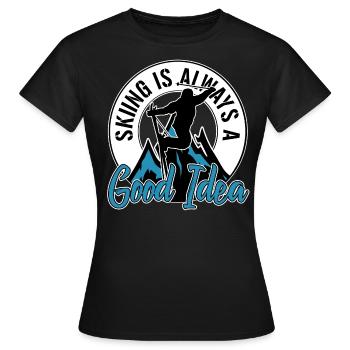 vacances de ski - T-shirt Femme - noir - Devant - AI Model Female 172 dark (172cm)