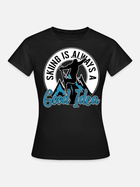 Skiurlaub - Frauen T-Shirt - Schwarz