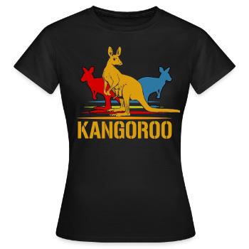 Kangaroo - Frauen T-Shirt - Schwarz - Vorne - AI Model Female 172 dark (172cm)