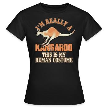 Kangaroo - Frauen T-Shirt - Schwarz - Vorne - AI Model Female 172 dark (172cm)