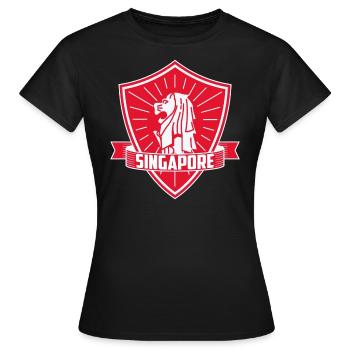 Singapur - Frauen T-Shirt - Schwarz - Vorne - AI Model Female 172 dark (172cm)