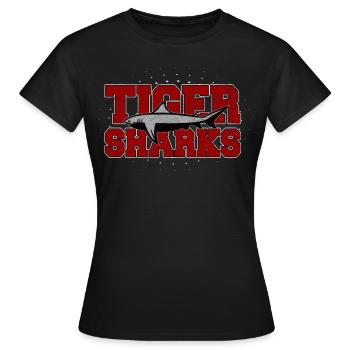 Tiger shark sea creature sharks shark sea creatures - Women's T-Shirt - black - Front - AI Model Female 172 dark (172cm)