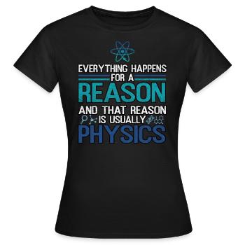 physicist - Women's T-Shirt - black - Front - AI Model Female 172 dark (172cm)
