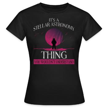astronomy - Women's T-Shirt - black - Front - AI Model Female 172 dark (172cm)