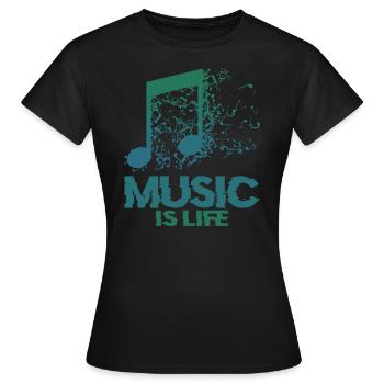 Musicien Musique La musique est la vie Symboles musicaux - T-shirt Femme - noir - Devant - AI Model Female 172 dark (172cm)