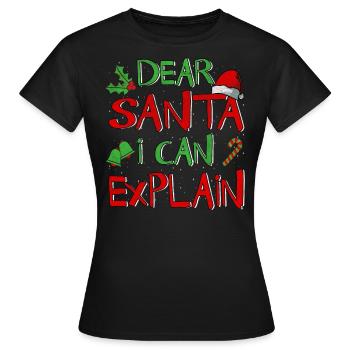 Christmas gift Christmas present Santa - Women's T-Shirt - black - Front - AI Model Female 172 dark (172cm)