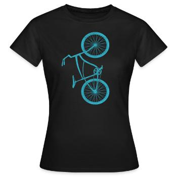 Fahrrad Rad Fahrradfahren Fahrradkurier Radeln - Frauen T-Shirt - Schwarz - Vorne - AI Model Female 172 dark (172cm)