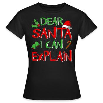 Christmas Santa Claus Christmas Present Xmas - Women's T-Shirt - black - Front - AI Model Female 172 dark (172cm)
